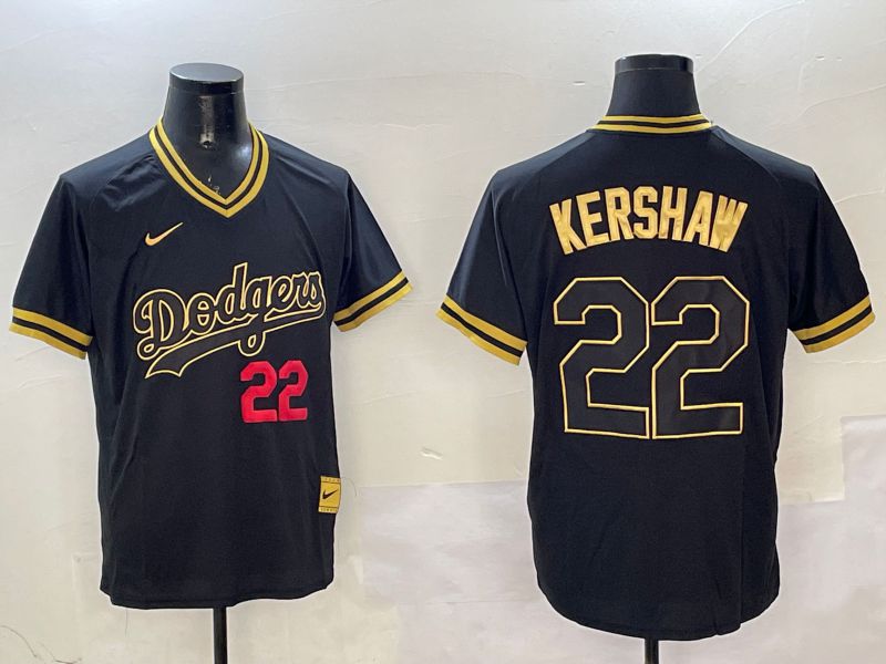 Men Los Angeles Dodgers #22 Kershaw Black Gold Game 2025 Nike MLB Jersey style 3254->colorado rockies->MLB Jersey